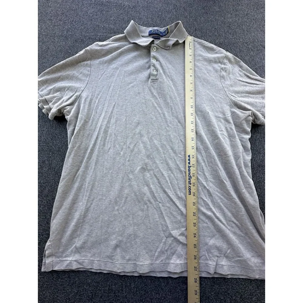 Polo Ralph Lauren Shirt Men's X-Large Beige‎ Polo Short Sleeve Classic Pullover